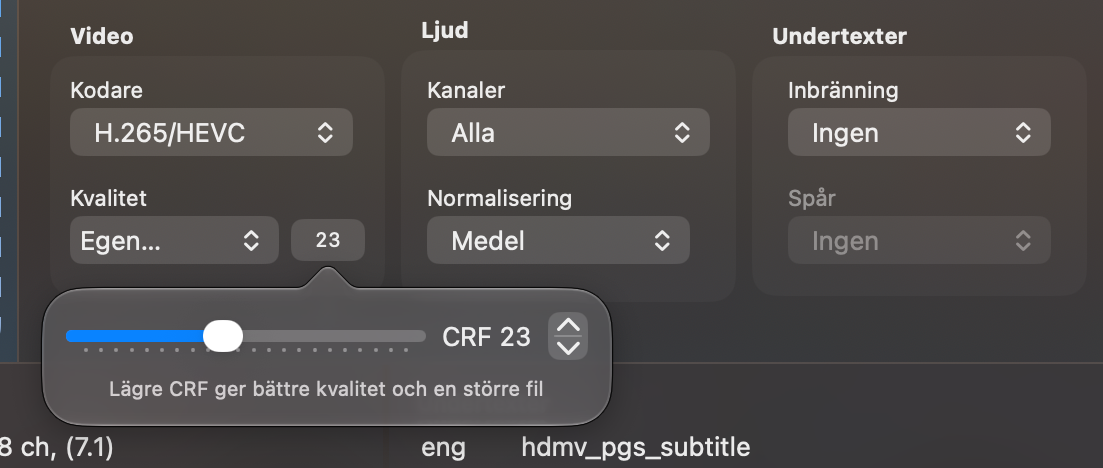 Rutan Eget CRF med reglaget på 21